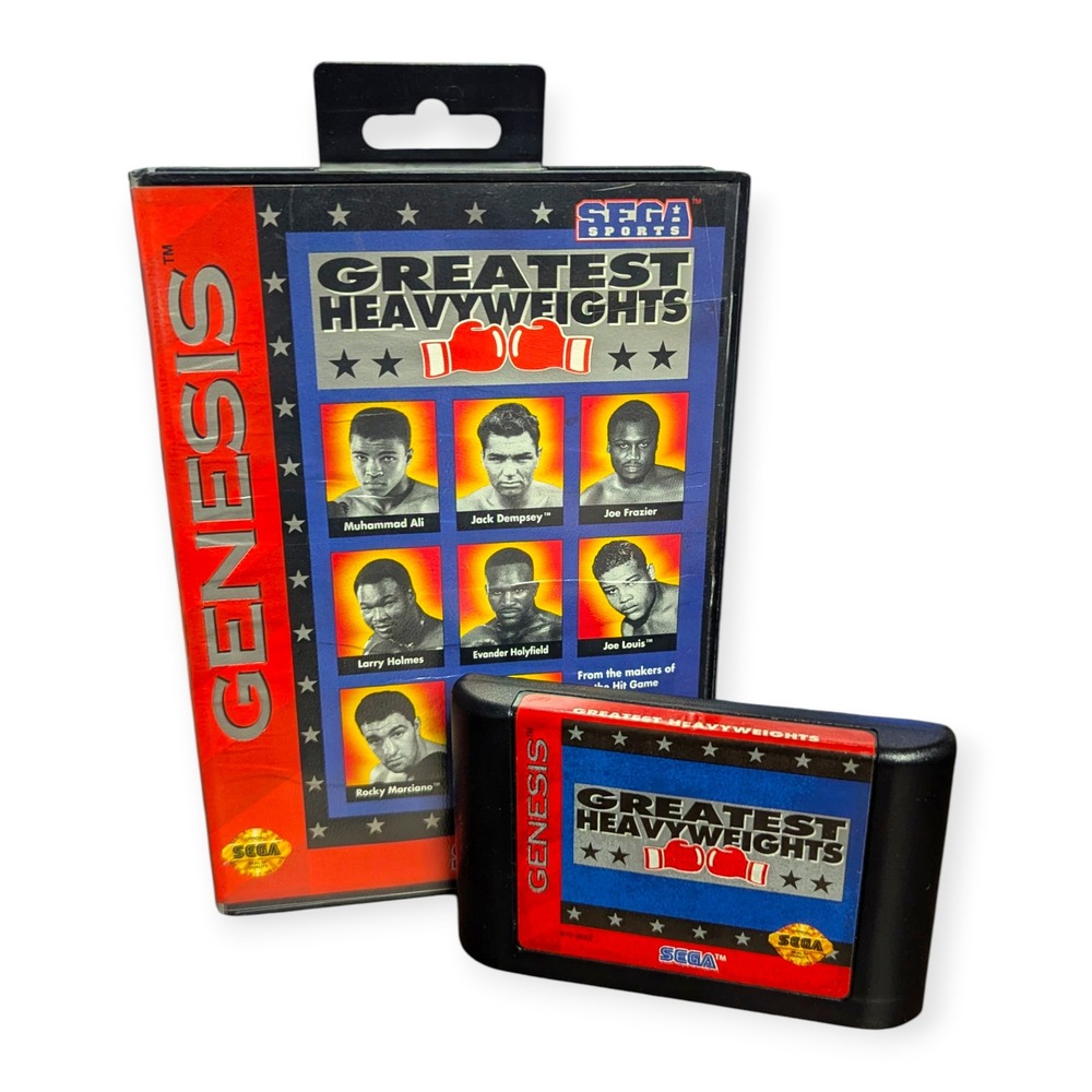 Sega Genesis Greatest Heavyweights Boxing Game Muhammad Ali Case &‎ Cartridge